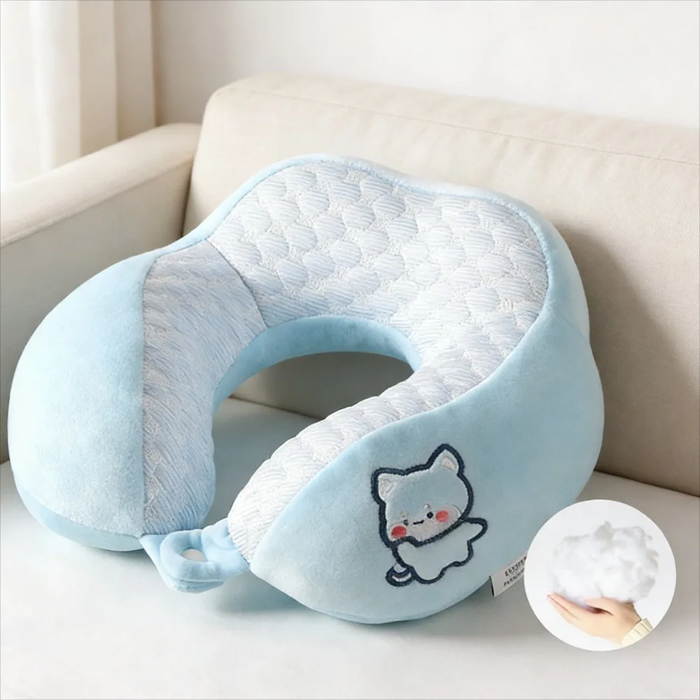 

U-образная подушка Cool Feeling Ice Doudou, дышащая подушка для шеи, дорожный самолет, офисная подушка для сна, поддержка горба