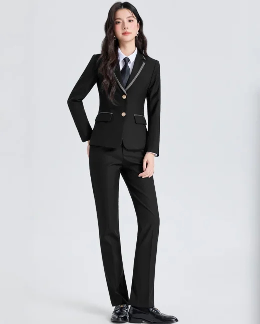 Gray workplace commuting style, elegant suit set, women's long-sleeve jacket, trousers, cross-border, foreign trade.