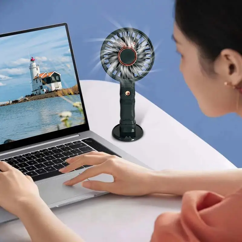 

Ручной вентилятор для путешествий, 3 регулируемых режима, складной, перезаряжаемый через USB, тихий портативный вентилятор для путешествий, сильный охлаждающий ветер, держатель для телефона