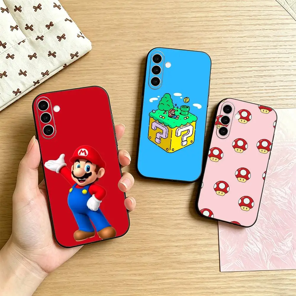 cartoon Super M-MarioS Bros  Phone Case For Samsung Galaxy A73,A72,A71,A70,A53,A52,A51,Others Soft Black Cover