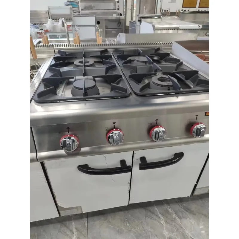 Professional Commercial Kitchen Equipment Stainless Steel Gas Stove 4 Burners Modern Multifunctional Gas Stove for Food