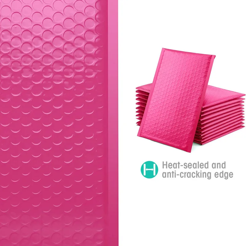 Imagem -04 - Pink Bubble Envelopes para Envio de Bolsas Envelopes Acolchoados para Embalagem Selo Mailing Gift Roxo e Rosa Preto 50 Pcs