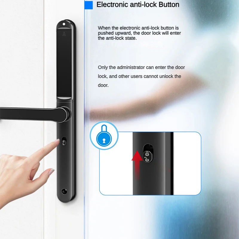 TTLock Bluetooth APP Waterproof Fingerprint Electronic Smart Door Lock RFID Card Code Keyless Lock for Aluminum/Glass Sliding