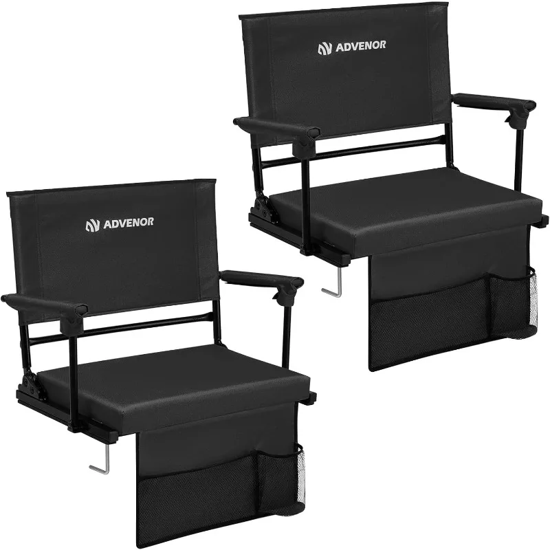 

Portable Stadium Seating with Back Support for Bleachers - 2 Pack, Perfect for Basketball Football Sports Events