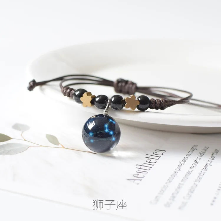 scorpio bracelet Gemini Leo Libra Scorpio 12 Constellation Leather Bracelet Zodiac Jewelry Bracelet