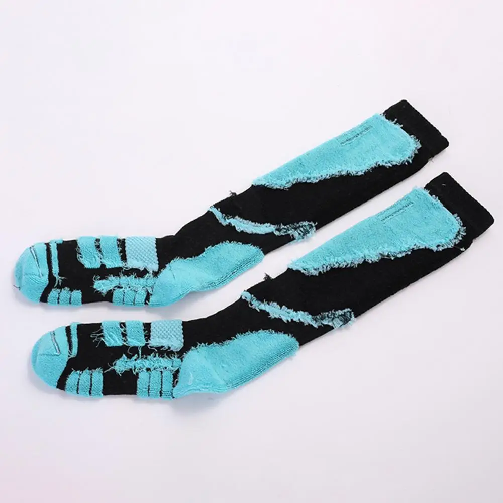 Cushioned Hiking Socks Thermal Knee High Ski Socks for Men Women Compression Athletic Winter Socks with Shock Absorption Warm