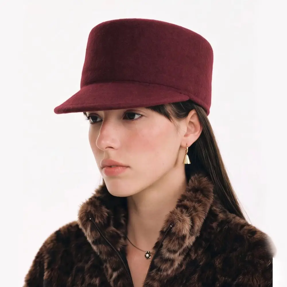 Fashion British Style Wool Equestrian Hat Elegant Retro Beret Fedoras Teardrop Fedora Hat Live Show