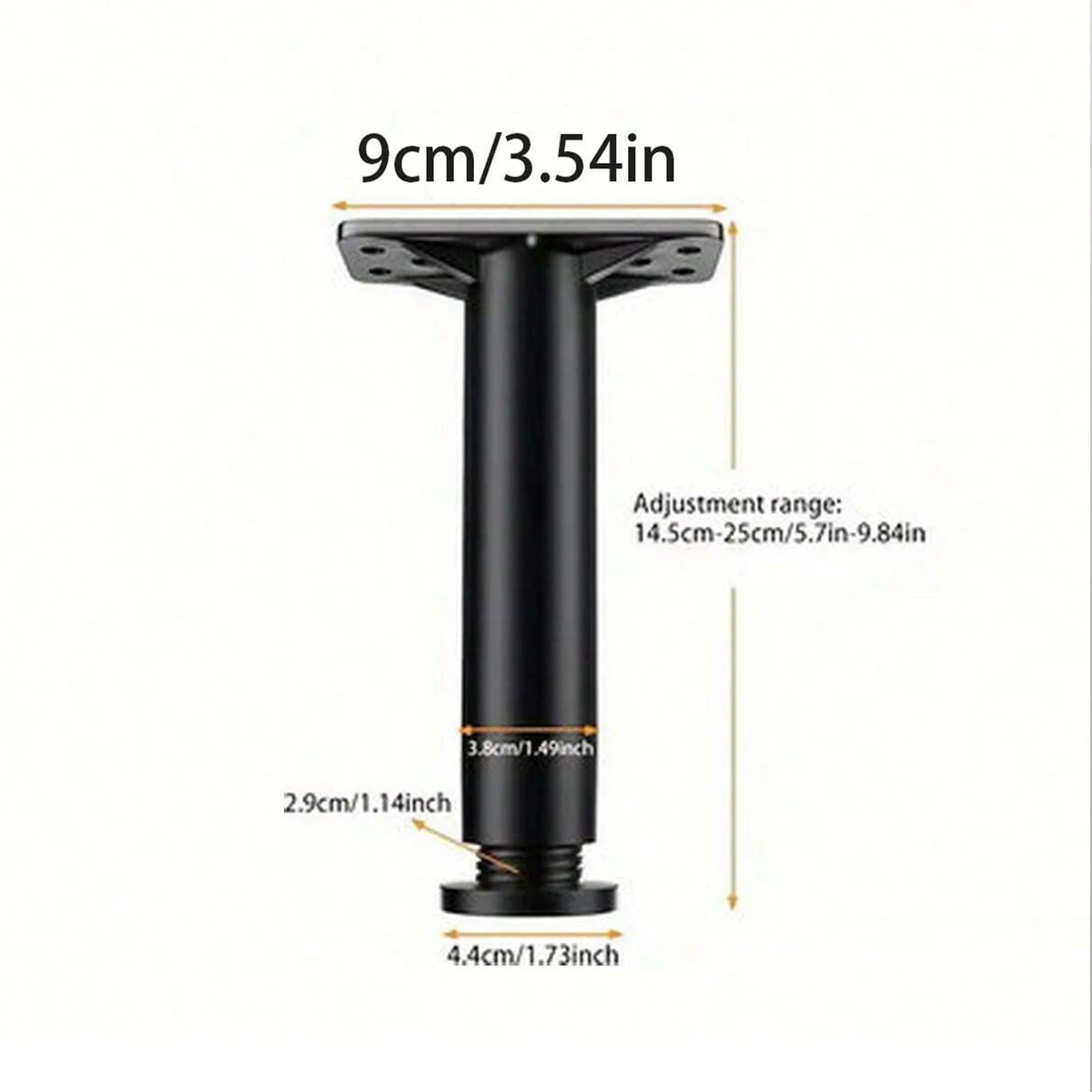 1pc Adjustable Bed Frame Support Legs - Heavy Duty Steel Furniture Feet for King Bed, Sofa, Table - Extra Durable and Sturdy