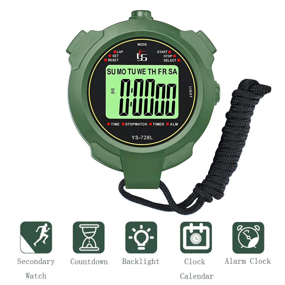 Cronometro digitale cronometro sportivo LCD portatile Timer da allenamento impermeabile cronografo elettronico da corsa all\'aperto