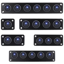 20A blue circular joystick switch panel with 3-pin aluminum waterproof 12V, suitable for cars, trucks, boats, RVs, yachts, etc