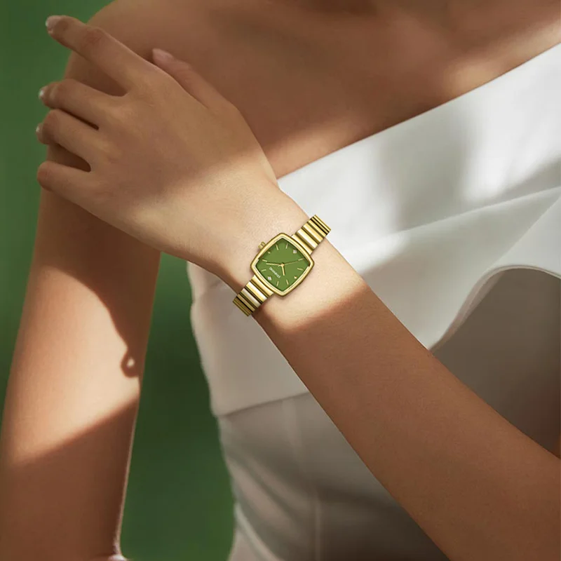 2025 Hot Brand Stainless Steel Strap Watch Women Luxury Gift Quartz Wristwatch Student Fashion Simple Square Quartz Watches