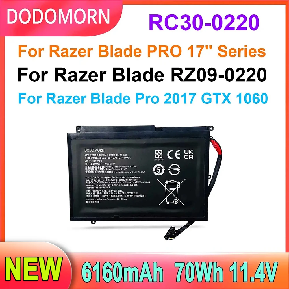 

RC30-0220 Laptop Battery For Razer Blade Pro 17 2019 4K UHD GTX 1060 RTX 2060 RTX 2070 2080 RZ09-03146E92-R3U1