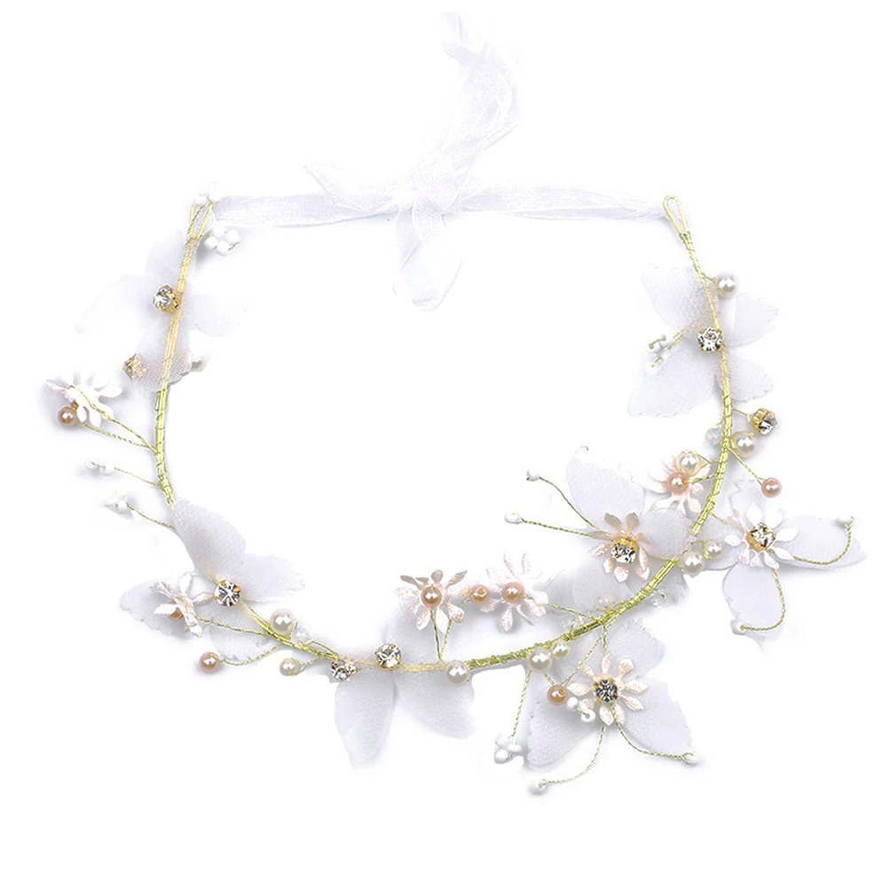 

Венок для волос, свадебный головной убор, белая имитация цветочной короны, повязка на голову, гирлянда для свадебной фотографии, выпускной фестиваль, волосы