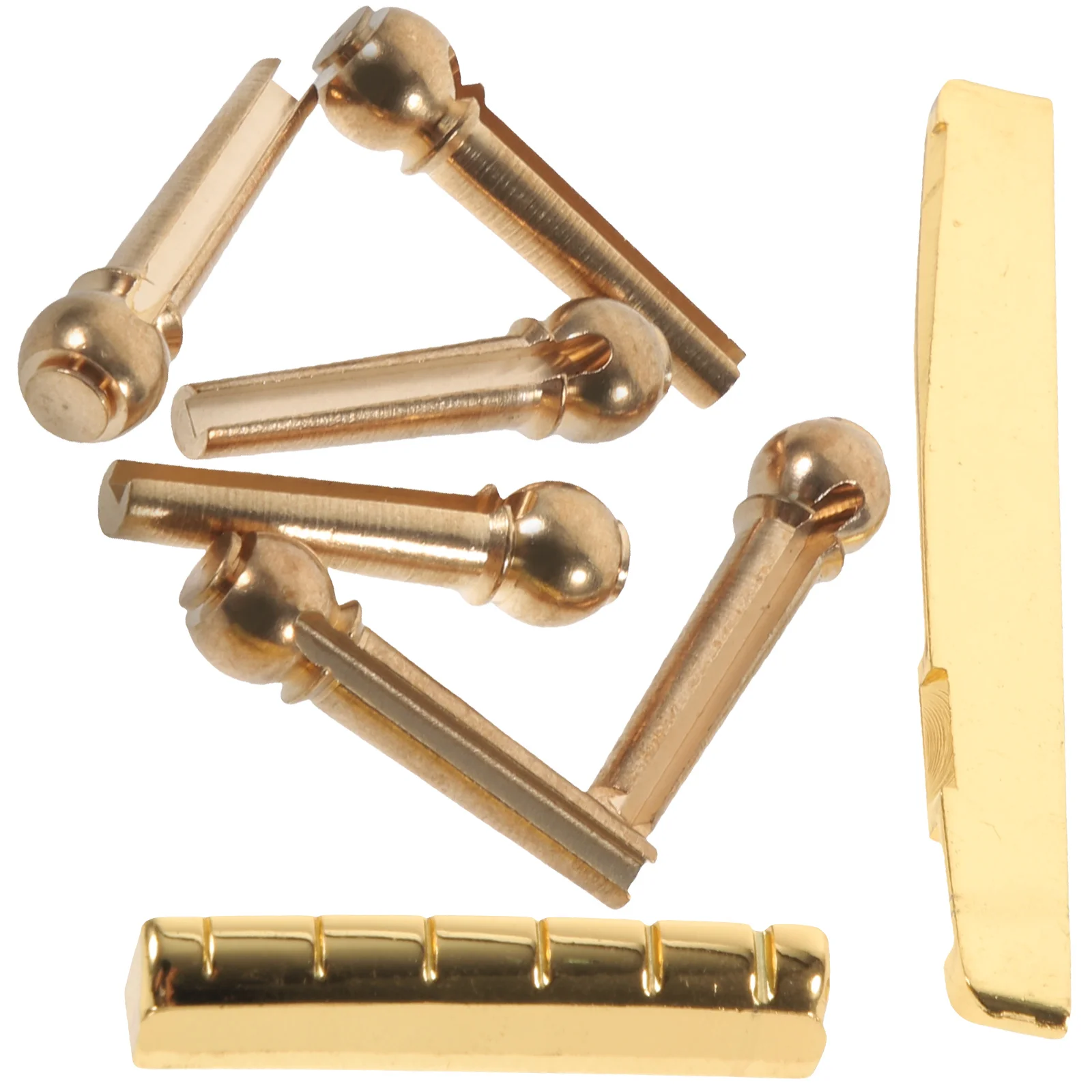

Guitar String Nut Set Parts and Accessories Acoustic Pegs Bridge Pins Saddle Nuts Golden for Replacement