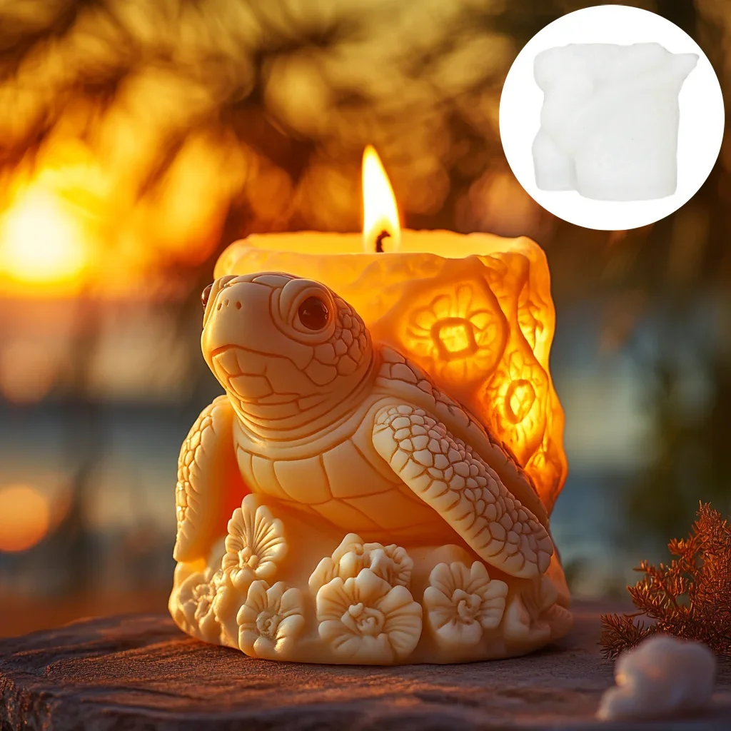 Large Cute beach turtle candle silicone mold foam swimming turtles resin mould smiling tortoise concrete cement gypsum molds