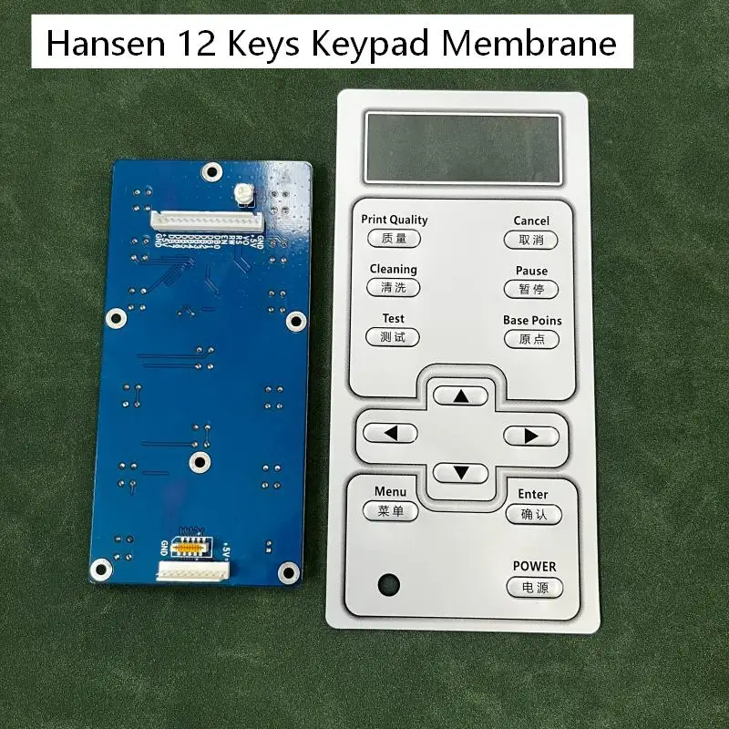 Hansen 12 Keys Membrane Switch Keypad Membrane with Control Pcb Board Operation Panel for Inkjet Printer Plotter Replacement Part