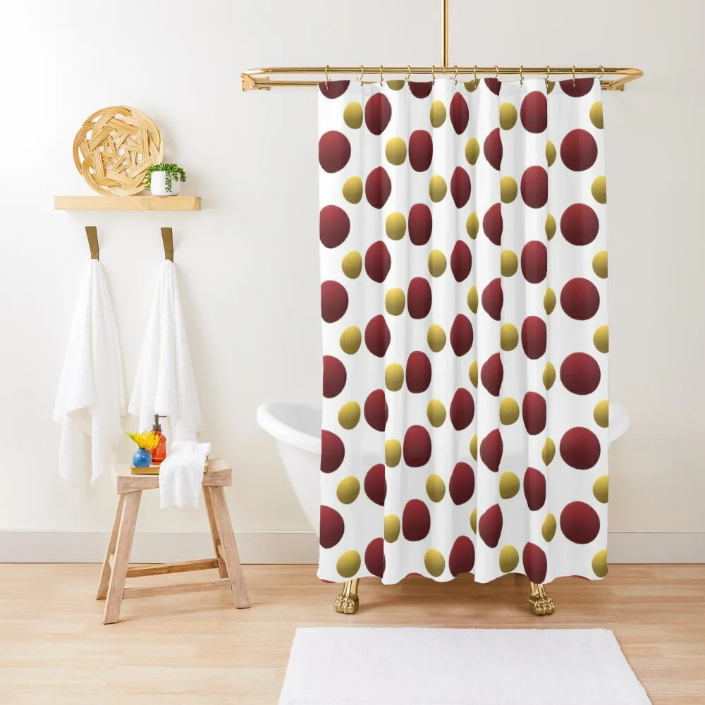 

Lala Sphere Doodle Garnet and Gold Shower Curtain Cover Bathroom Fabric Set For Bathroom Elegant Bathroom Curtain
