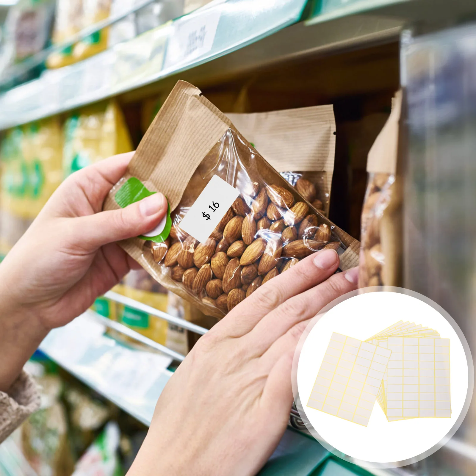 15 Sheets Price Tag Sticker Labels Stickers Adhesive Marking Blank Small for Organizing