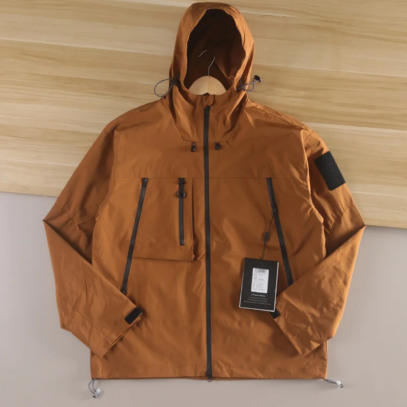 Outdoor Windproof Waterproof Breathable Men's Autumn Jaet Couple Sle Stand Fit Faion Urban Long Sve Hooded Coat