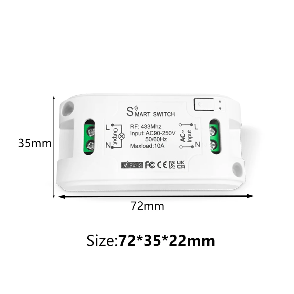 RF 433 Mhz Drahtlose Fernbedienung Licht Schalter Push Button Wand Schalter AC 110 V 220 V Relais Empfänger bis zu 100 M Steuerung für Lampe – Detail 8