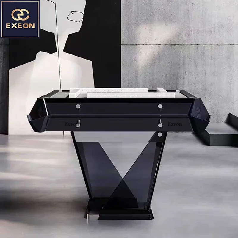 Automatic Luxury Glass Home Entertainment Mahjong Table Modern Luxury Design Electric Chess Table