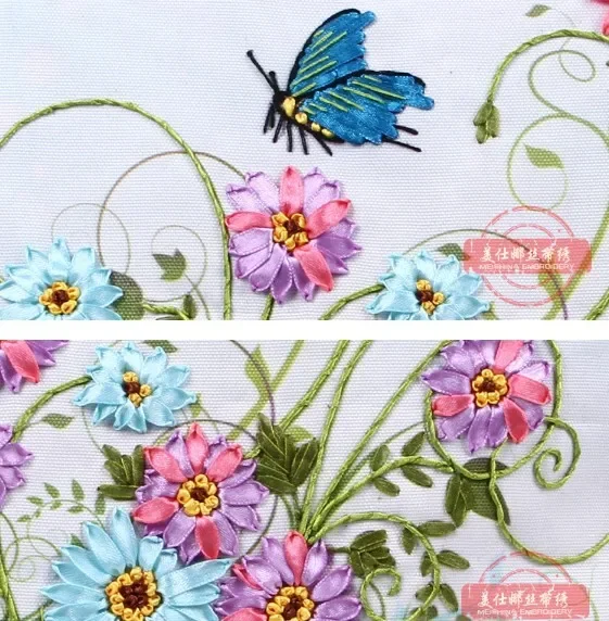 45x45 cm fiori 3d nastro ricamo cuscino cuscino nucleo interno inserisci federa set artigianato diy handmade needlework