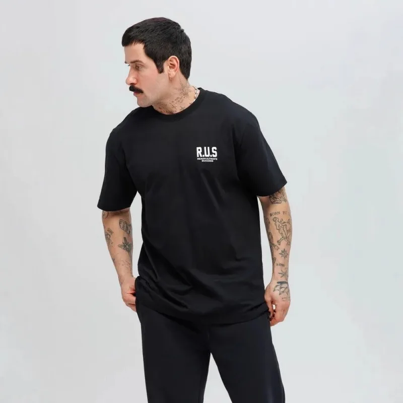 Ozone Cotton European Station Russian Double Ended Hard Print Short Sleeve T-Shirt Casual Men's Summer Athleisure Top