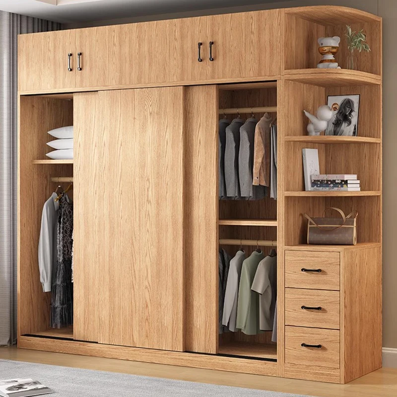 Portable Organizer Wardrobe Storage Bedroom Clothes Cupboard Closet Wooden Minimalist Nordic Cheap Cube Muebles Hotel Furniture