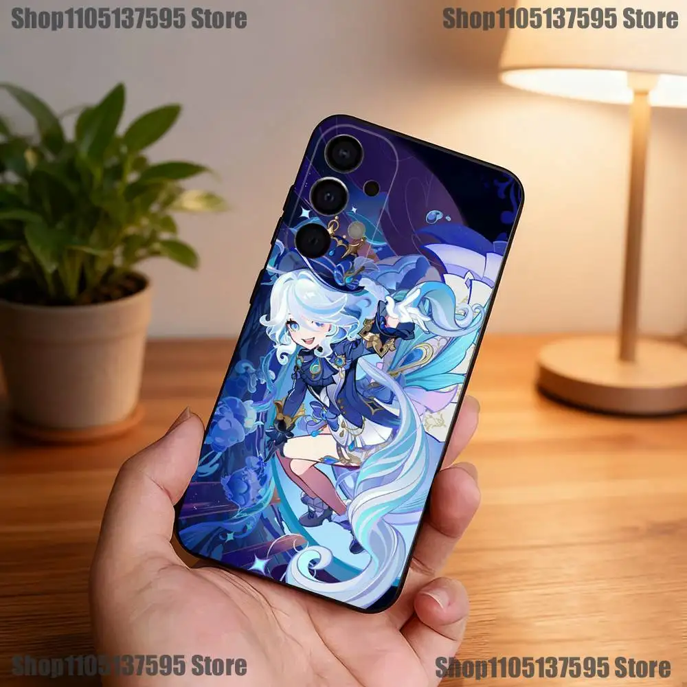 Custodia per telefono Anime G-Genshin Impact per Samsung S25, S24, S21, S22, S23, S30, Ultra, S20, Plus, Fe, Lite, 5G Cover nera