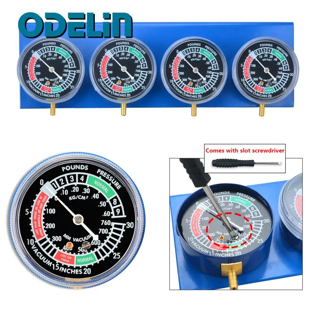 Fuel Vacuum Carburetor Synchronizer Sync Gauge 4-Carb Set for Motorcycle Balancer Gauge Kit