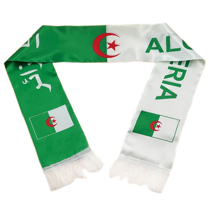 14*130cm   Algeria scarf   Algeria flag Custom Scarf football team Scarf Printing banner