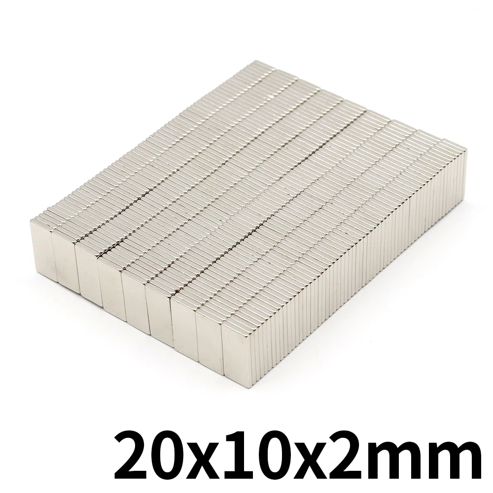 20x10x2mm Super Strong Block Neodymium Magnet N35 Powerful Magnetic NdfeB Permanent Refrigerator Magnet imanes DIY