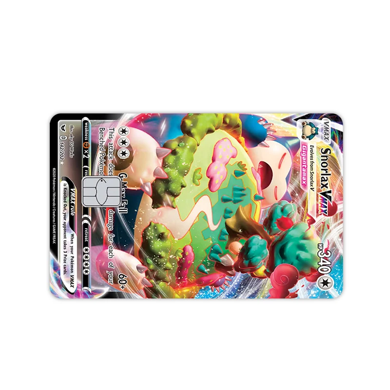 Laser Snorlax Card Sticker Ptcg Sword & Shield Lapras VMAX HR Professor's Research Zacian Zamazenta Patch Tags Paster Decals view 2