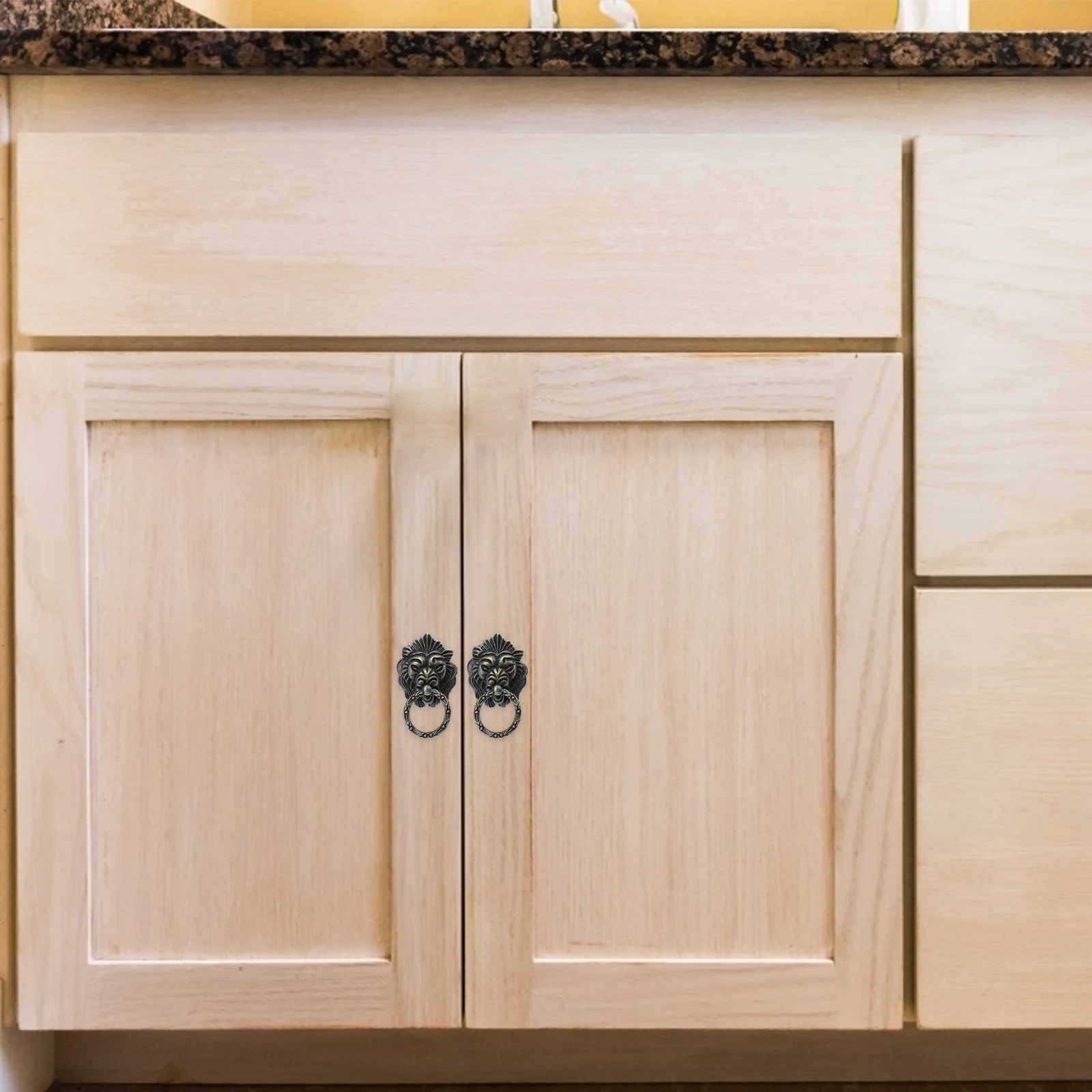 

4Pcs Vintage Pull Knobs Lion Head Design Polished Zinc Alloy Furniture Handle for Cabinet Wardrobe Furniture Pull Knob