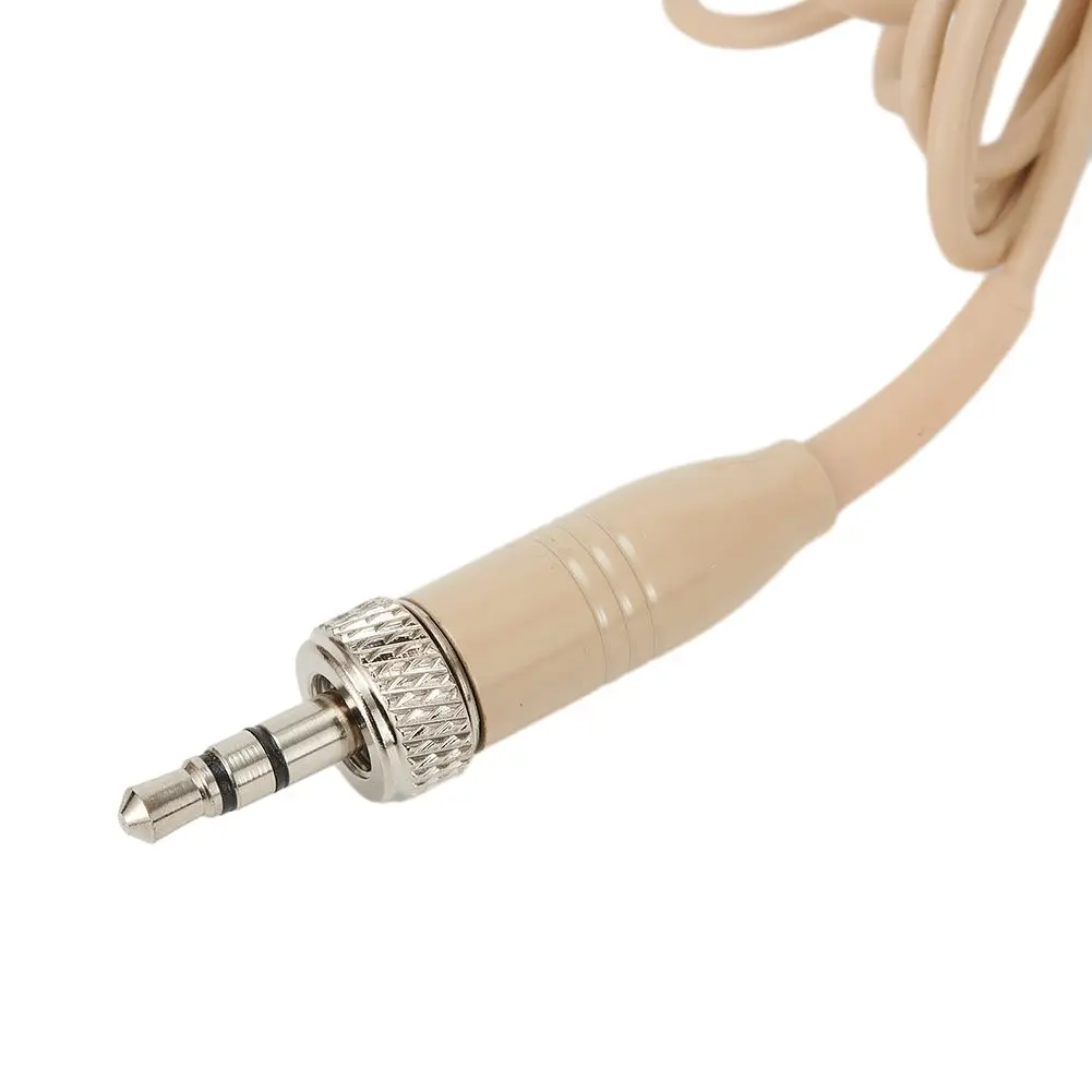 Beige Double Earhook Headset Mic Headworn Microphone 3.5mm 3 Pin For 4 Pin XLR Plug For Omnidirectional Microphone