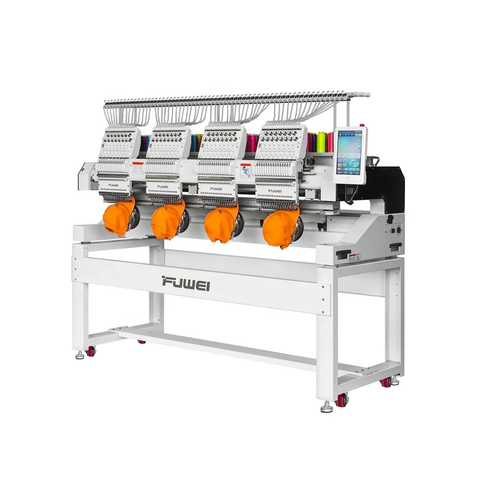 Tajima 1200rpm High speed 12 colors DAHAO 4head computerized embroidery machine for hat t-shirt flat