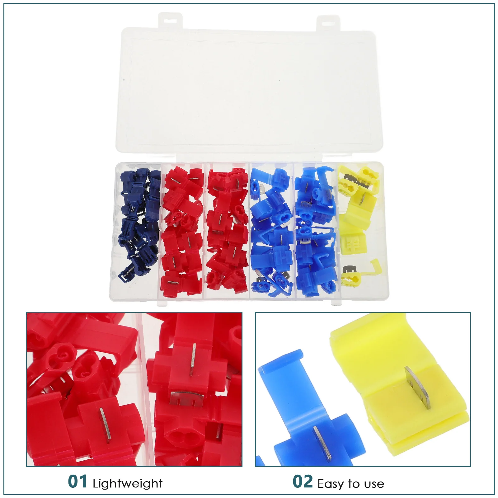 

65 шт., комплект разъемов для сращивания проводов, изолированные клеммные разъемы для электрической проводки, безопасное быстрое соединение, пайка не требуется