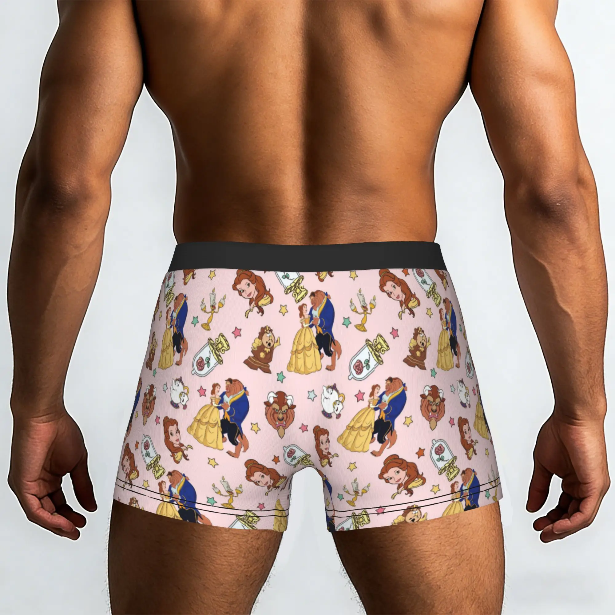 Custom Beauty Anime And The Beast Underwear Men Stretch  Boxer Briefs Shorts Panties Soft Underpants For Homme
