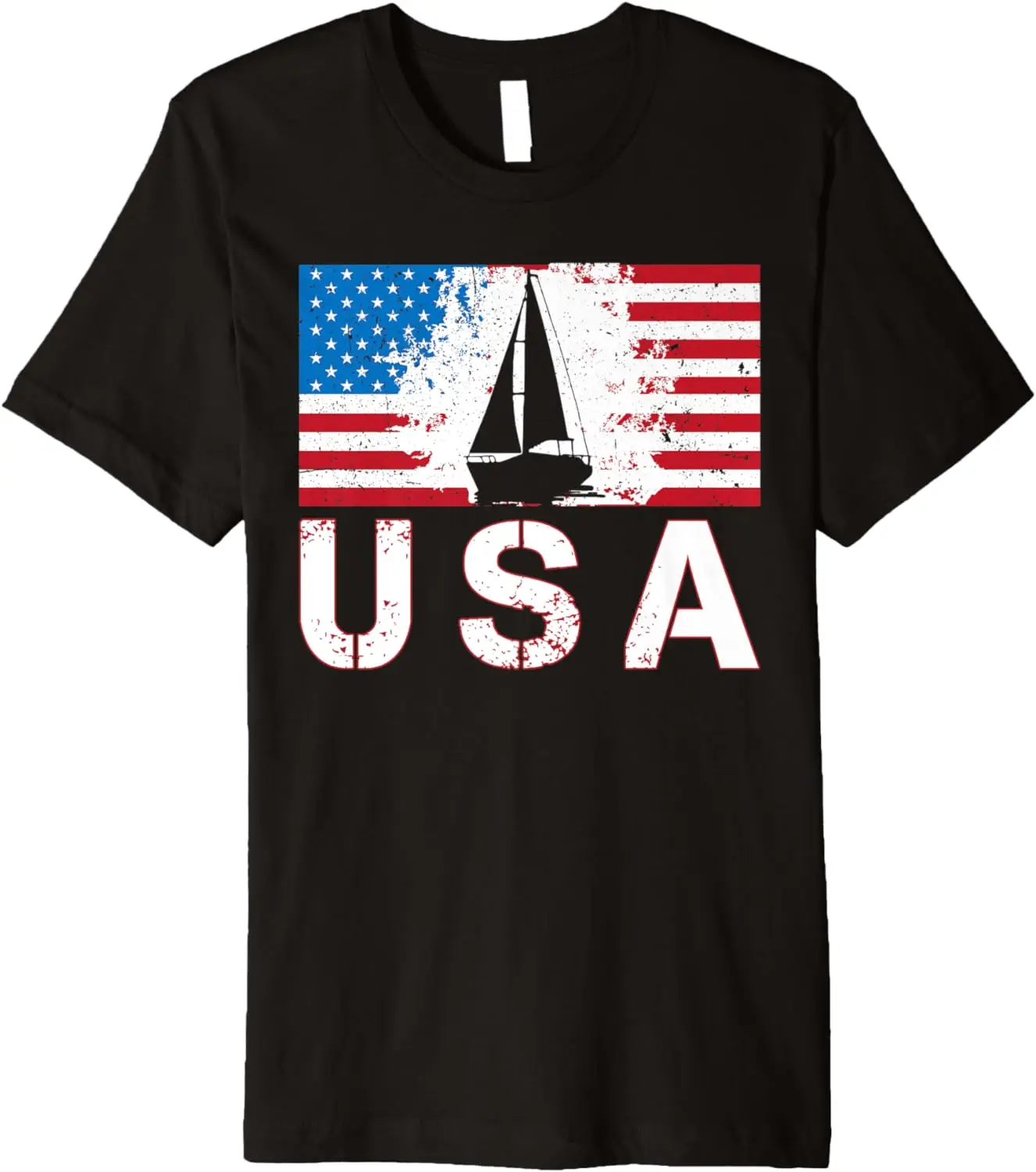 

USA Sailing team American flag US Sailors sailboat men women Premium T-Shirt