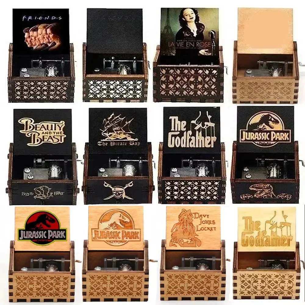 Boîte à musique commémorative à manivelle, cadeau de vacances, de noël, boîte à musique Simpson en bois, boîte à musique panthère rose, tendance 2026