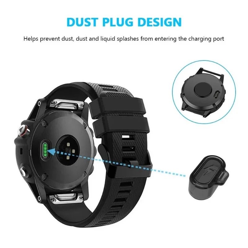 كابل شحن USB C للغارمين Fenix 8 7 5X 6S Pro Type C سلك شاحن سريع لـ Garmin Fenix سدادات الغبار ملحقات الساعة الذكية