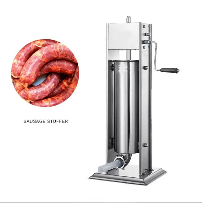 Sausage Stuffer Manual Filling Machine 220v 50Hz 300w Sliver with Low Noise Level for Restaurant or Food Shop etc 300*300*520mm