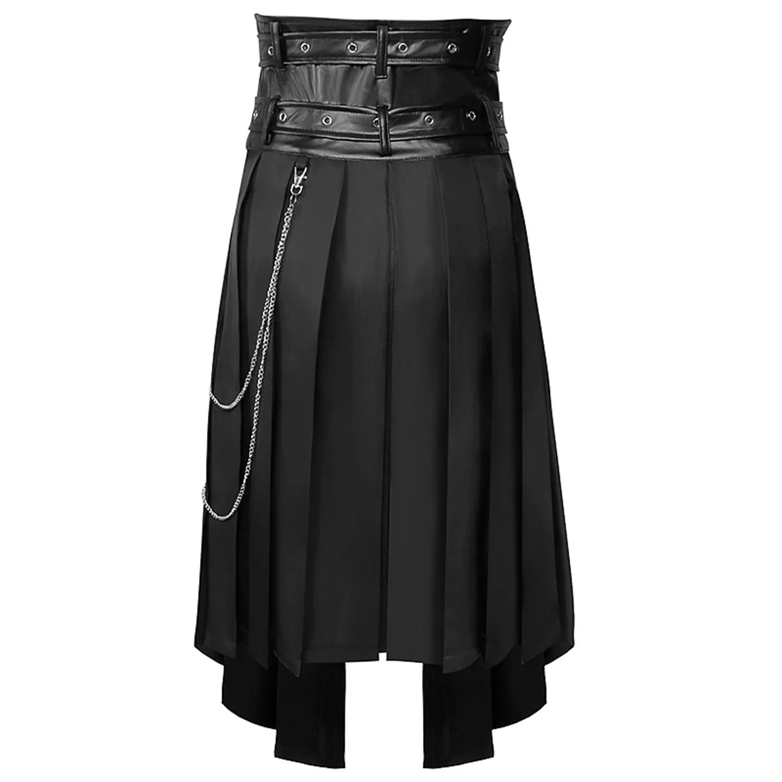 2024 Medieval Gothic Men'S Half Skirt Jacquard Steampunk Stylish Kilt Open Front Harujuku Burlesque Fringe Traditional Skirts