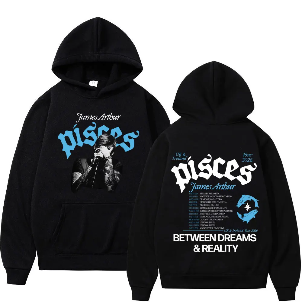 

James Arthur The Pisces World Tour 2026 Oversized Hoodie Women Men Harajuku Sweatshirt Streetwear Hip Hop Pullover Hooded Jacket