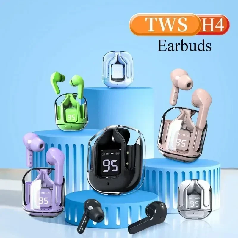 Wireless Bluetooth 5.3 Headset T2 TWS Headphones ENC Headphones LED Power Digital Display Stereo Sound Earphones for Sports