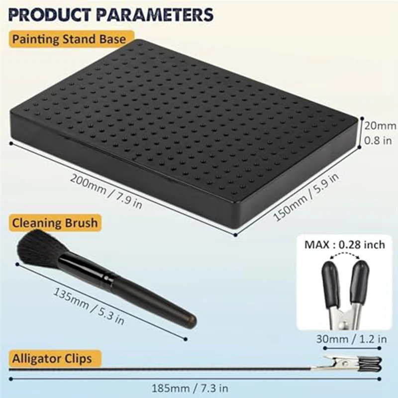 Abum-modelo base de suporte de pintura (19x14 furos) e 27 peças de palitos de jacaré conjunto de ferramentas de modelagem para aerógrafo spra durável