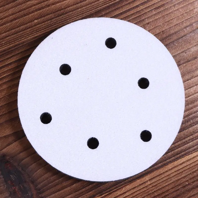 2Pcs/Set Sponge Interface Pad 5Inch 6Holes Hook And Loop Soft Sponge Cushion Buffer Pads For Sanding Disc Orbital Sander Pads