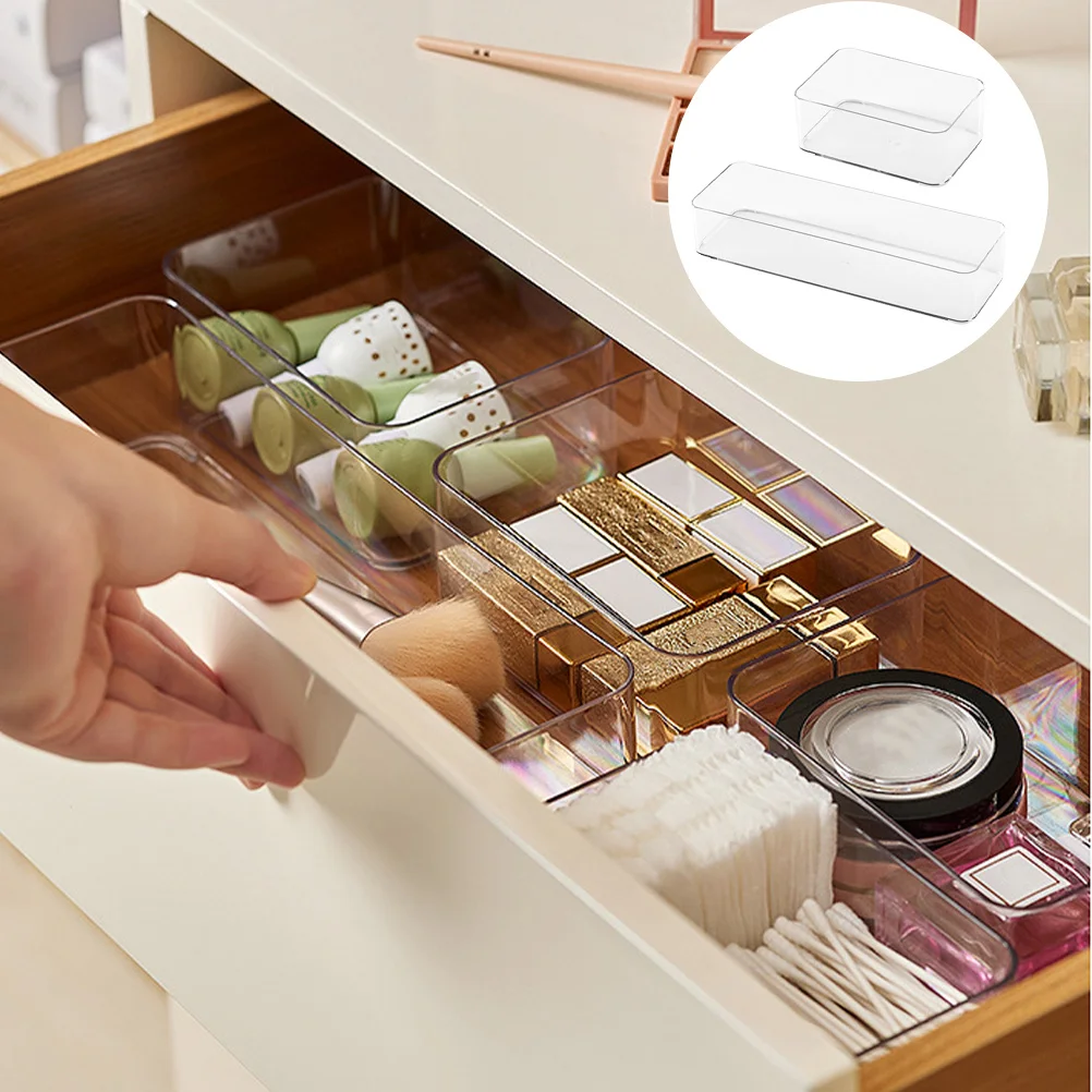 

2Pcs Storage Box Made of Premium PP Material Multi-Function Drawer Organizer for Kitchen Bathroom Bedroom Home Accessory