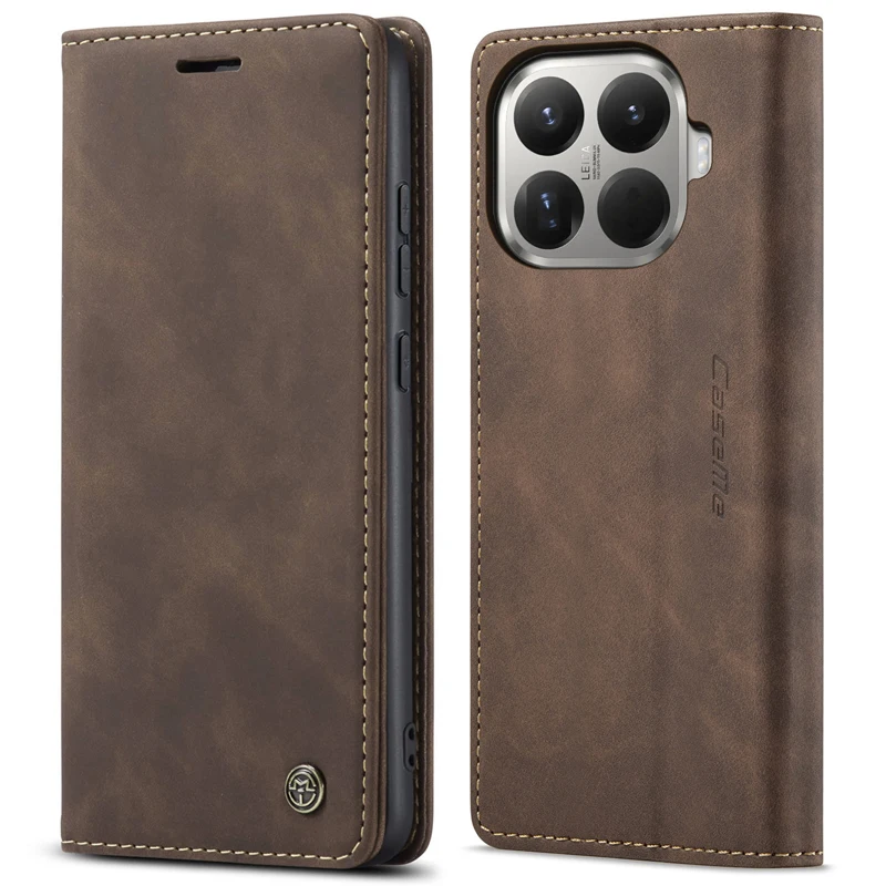 Etui CaseMe Magnetic Retro Leather Flip Wallet Stand Cover z przegródkami na karty do Xiaomi Mi 15T Pro — zdjęcie produktu 4