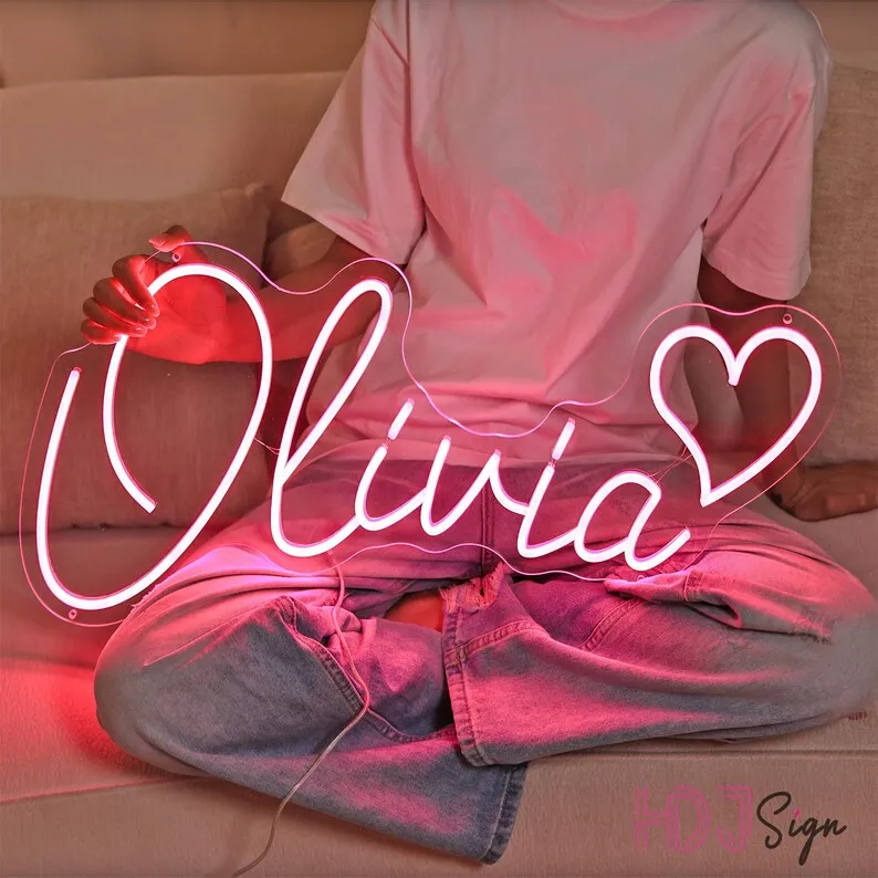 

Персонализированное имя, неоновая вывеска, подарки на день рождения, украшение для спальни, настенная светодиодная неоновая лампа, ваш текст, бизнес-логотип, ночник